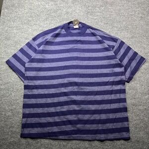 Intex Heavy Weight Crewneck T-Shirt Men's 3XL Purple Gray Striped Casual Tee